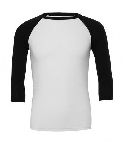 Bella+Canvas Unisex 3/4 Sleeve Baseball tee t-paita