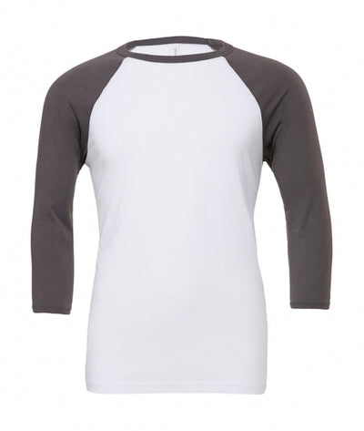 Bella+Canvas Unisex 3/4 Sleeve Baseball tee t-paita