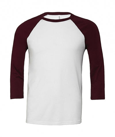 Bella+Canvas Unisex 3/4 Sleeve Baseball tee t-paita