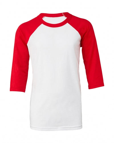 Bella+Canvas Youth 3/4 Sleeve Baseball Tee nuorten t-paita