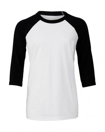 Bella+Canvas Youth 3/4 Sleeve Baseball Tee nuorten t-paita