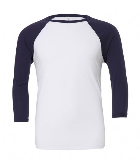 Bella+Canvas Unisex 3/4 Sleeve Baseball tee t-paita